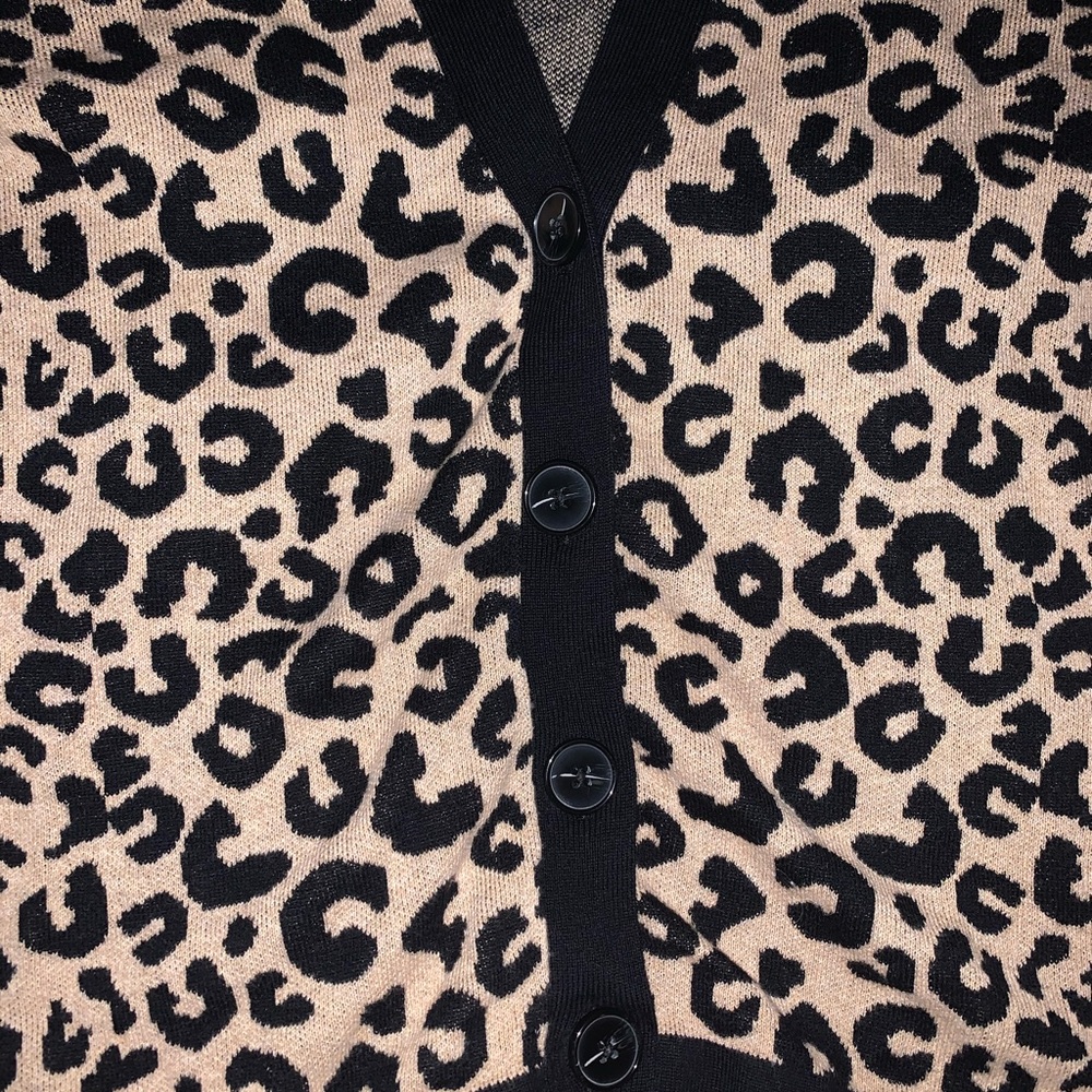 Leopard Print Button Up Sweater - image 2